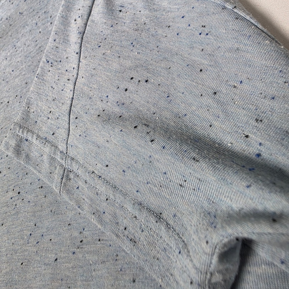 Adidas Graphic T-Shirt Women Small Blue Speckled Neps Distressed Logo Relaxed - Picture 10 of 11